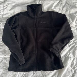 Columbia Full-Zip Fleece Jacket – Size Small, Black, Soft Lightweight